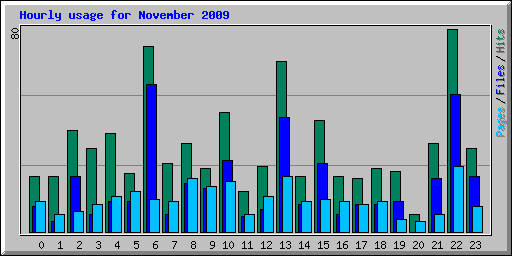 Hourly usage for November 2009