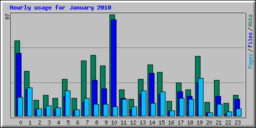 Hourly usage for January 2010